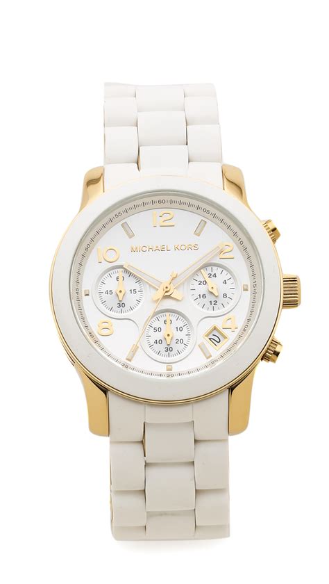 michael kors sport watch white|Michael Kors white diamond watch.